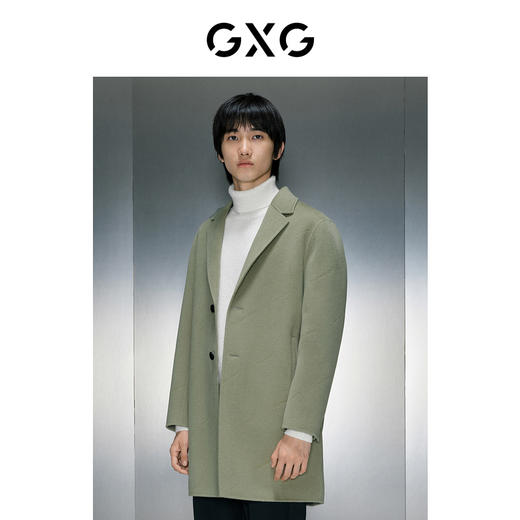 GXG男装  烧花工艺简约时尚中长款大衣 冬季热卖GEX12625874 商品图3