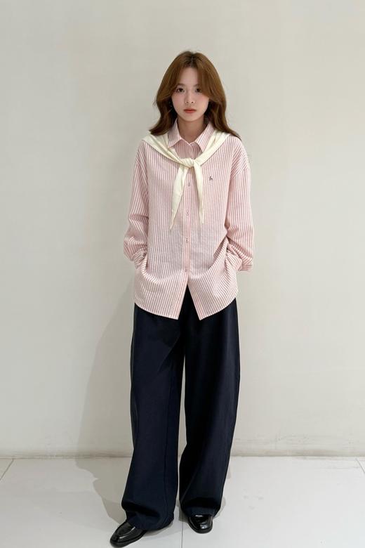 LNNNS 甜美减龄条纹披肩休闲衬衫 22224 商品图2