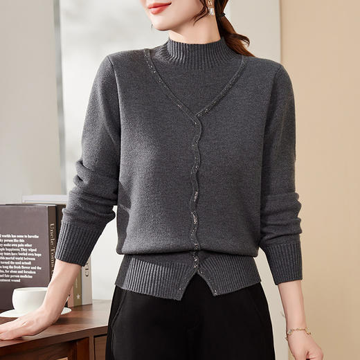 雀说妈妈本命年毛衣半高领打底衫女装内搭针织上衣ALW1896 商品图1