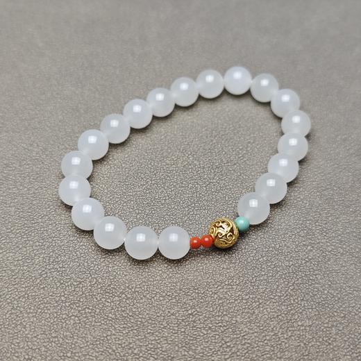 和田玉青海羊脂玉冰底小手串 126-16 商品图1