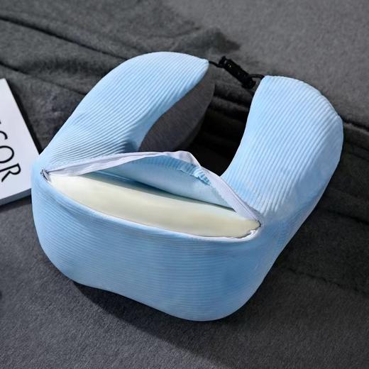 多功能U型枕【悠梦嘉居多功能U型枕，乳胶枕慢回弹记忆棉面料采用天鹅绒和针织棉组合，健康护颈多功能午休，车载，沙发，办公休闲，三色可选】 商品图7