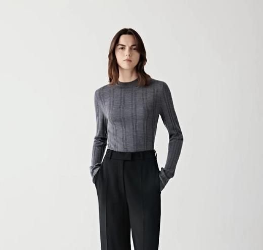 人手推荐  纯元  ic超细支羊毛打底衫 圆领坑条  超百搭！ 商品图0