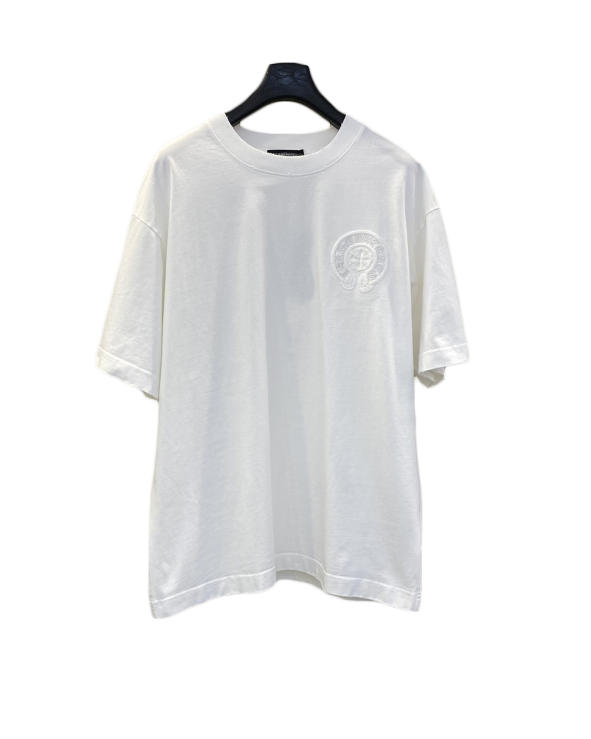 中性款刺绣破损棉质短袖T恤ba009