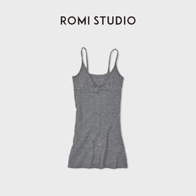 ROMI STUDIO"舒适优雅"100%羊毛自然卷边吊带连衣裙 RWDSLT1612