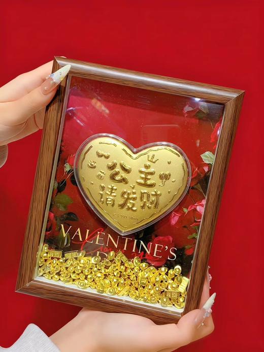 六鑫珠宝 情人节足金999黄金爱心玄关摆件 送女朋友礼物 商品图7