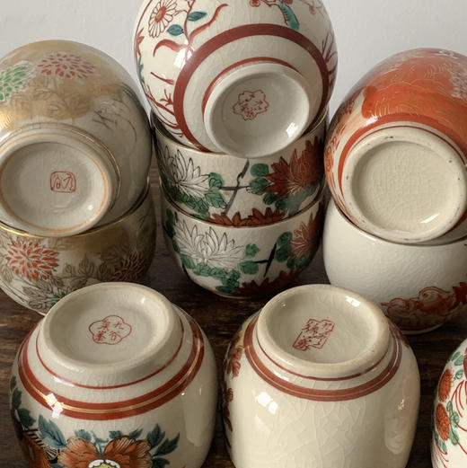 【苏州】日本中古九谷烧茶杯 手绘花鸟X1495 商品图2