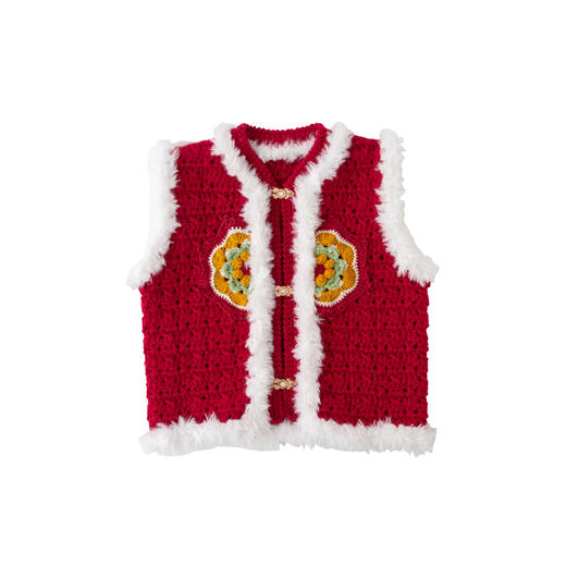 苏苏姐家岁华盘扣马甲手工diy钩针自制背心编织羊毛线团材料包 商品图4