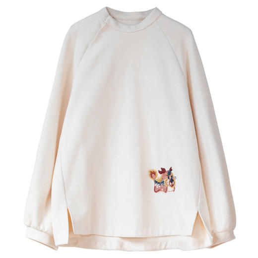 牧衣游原创 32支手工刺绣棉质卫衣春季新款宽松百搭文艺上衣 听溪 商品图4