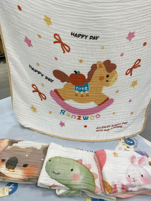 松植屋六层超柔毯 110*110cm A类母婴级，空调毯子 ，午睡毯，洗澡浴巾，质感超级柔软 商品图3