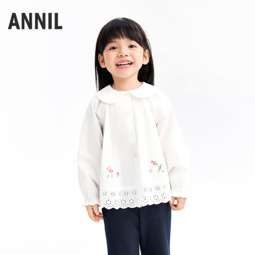 【实体店同款】女童翻领长袖上衣春季新款安奈儿童装XG611050 商品图0