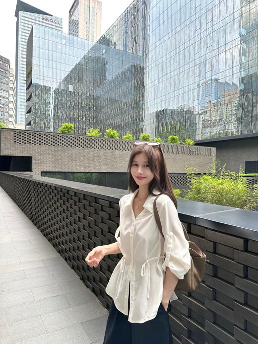 轻奢莱赛尔亚麻定制极简衬衫显瘦高级慵懒宽松上衣 商品图0