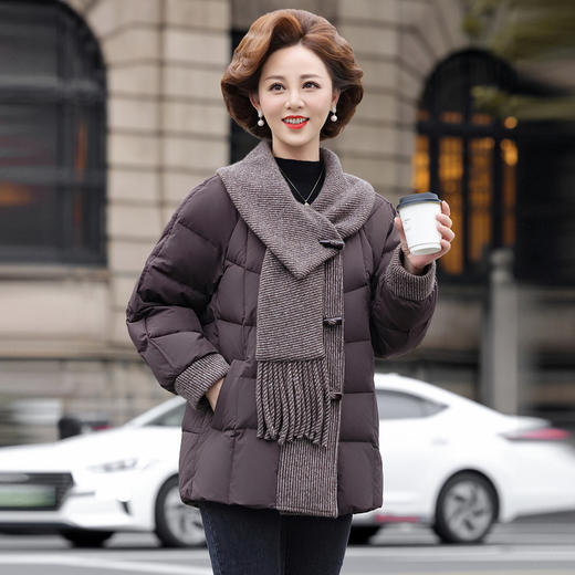 雀说妈妈冬装羽绒棉服贵夫人保暖外套秋冬季洋气棉袄女ALW9684 商品图1