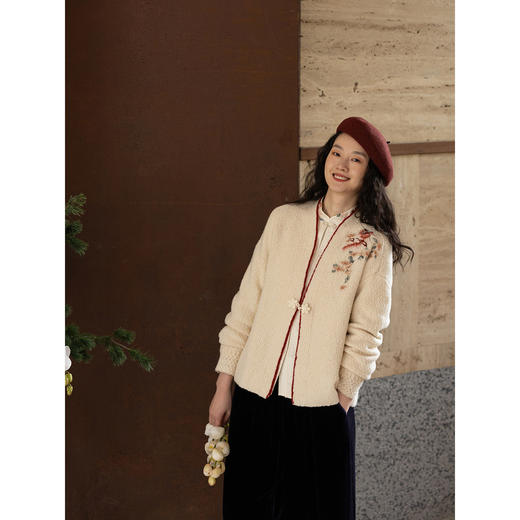 牧衣游原创 手工刺绣毛织短外套新款柔软轻盈宽松百搭开衫 星河落 商品图3