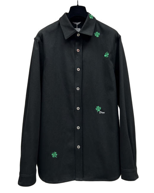 男款四叶草刺绣牛仔衬衫he010 商品图0