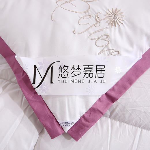 超柔绣花羽丝绒被【悠梦嘉居YB-15111超柔绣花羽丝绒被200*230CM3000克  超柔保暖冬被羽丝绒被，暖白】 商品图6