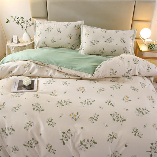 韵味江南四件套【悠梦嘉居韵味江南四件套床上用品印花套件双人200*230四件套1.5/1.8床通用时尚爆款磨毛活性印染，花香满园/思维空间/布拉格/美丽恋情】 商品图4