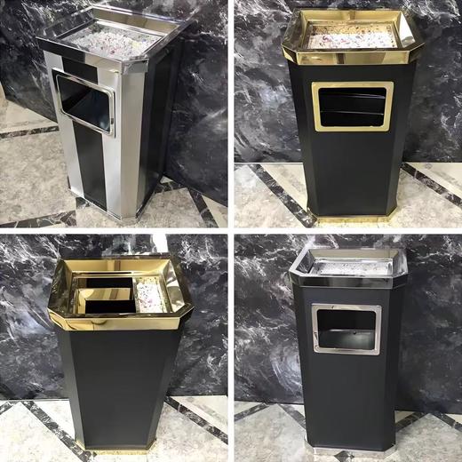 【ZK】长方形黑色烤漆垃圾桶 商品图1