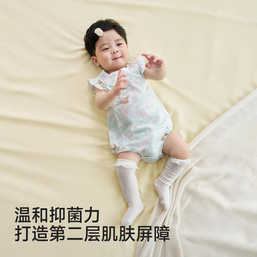 【商场同款】英氏婴儿连体衣宝宝夏季短袖哈衣防螨抗菌家居睡衣 商品图1