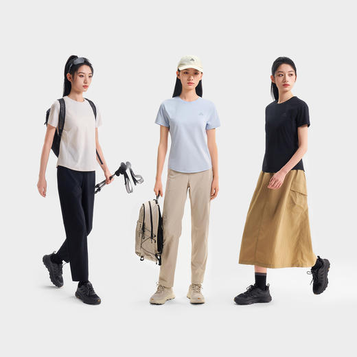 伯希和户外速干T恤女新款圆领抑菌排汗短袖轻量防晒徒步登山上衣 商品图2