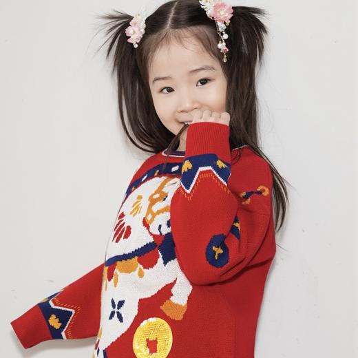 春节不打烊-新春拜年服-童装儿童毛衣针织衫冬季新品男女童本命年拜年马上有钱毛衣NY310800年衣 商品图1