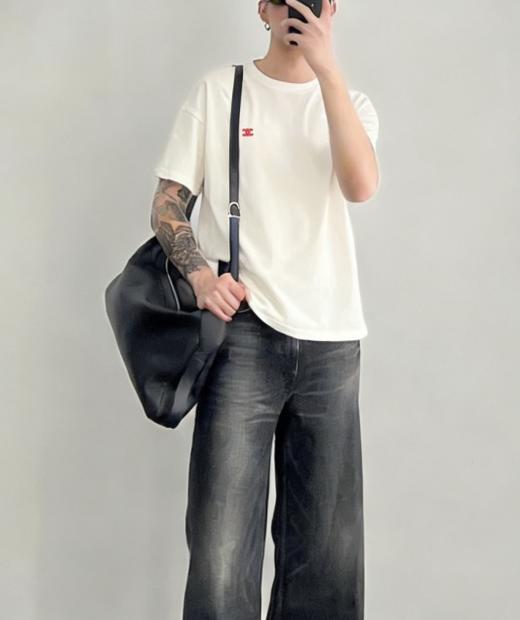 中性款刺绣棉质短袖T恤ba008 商品图3