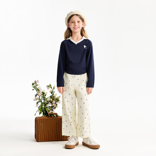 【实体店同款】女童全腰梭织裤春季新款安奈儿童装AG616130 商品图3