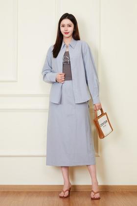 LNNNS 高级感工装风气质衬衫半裙三件套装 22116