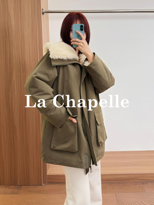 专柜实拍【赵露思同款】拉夏贝尔/La Chapelle轻奢派克服~大翻领+内里羊羔毛工装保暖外套 商品图2