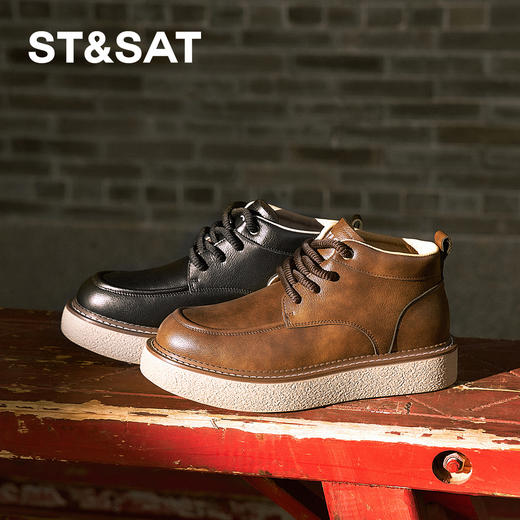 星期六男士都市型格复古短靴SSD4126014 商品图0