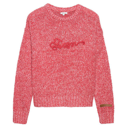 SELFWHO羊毛混纺纯色圆领毛衣女2024秋冬新款设计感宽松针织上衣 商品图3