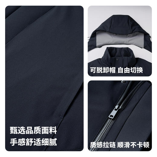 【白鸭绒】圣得西2026年春季男士可拆卸帽羽绒服拒挺有型保暖外套 商品图4