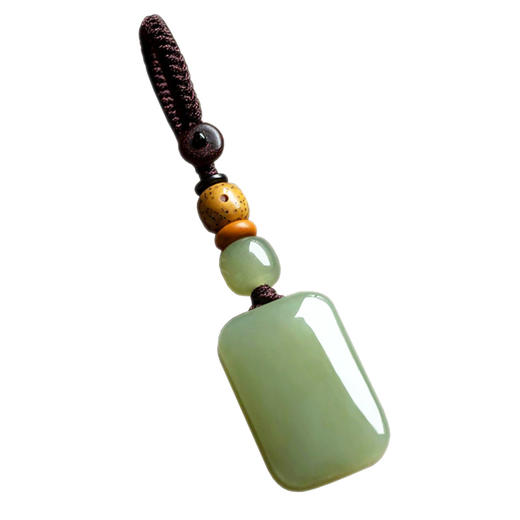 温润天成天然和田玉无事平安钥匙 商品图0