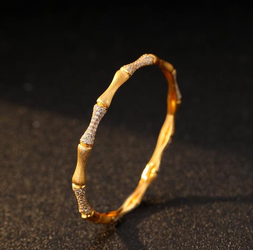 新年好运好彩头 竹节节节高手镯 贵妃镯镯型  银镀金首饰   节节高升/好运乘风（非质量问题 不退不换） 商品图5