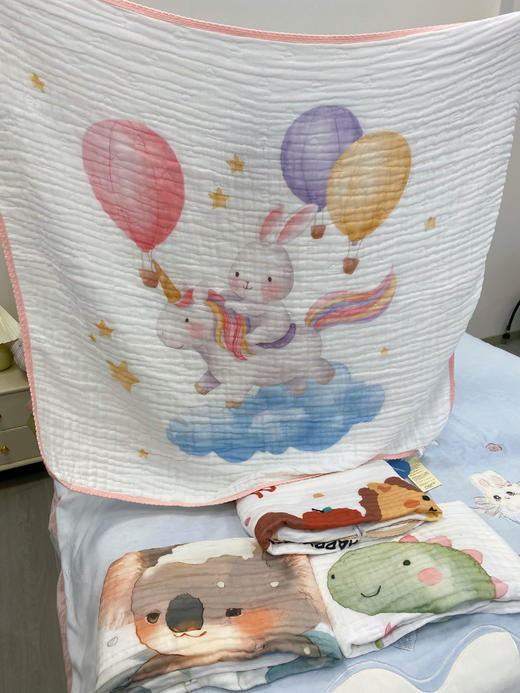 松植屋六层超柔毯 110*110cm A类母婴级，空调毯子 ，午睡毯，洗澡浴巾，质感超级柔软 商品图1