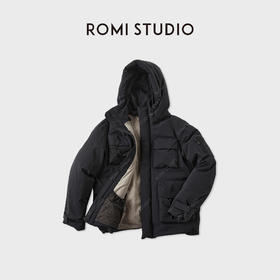 ROMI STUDIO90白鹅绒多口袋工装秋冬挺括羽绒服外套RWCWWU6274