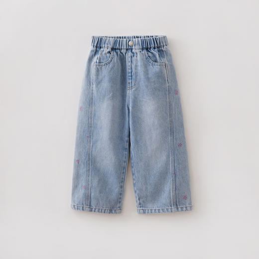 马克珍妮童话世界女童纯棉牛仔阔腿裤2026年春装新款560098 商品图1