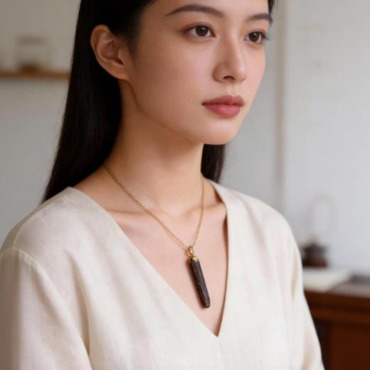 玉脂凝香丨天然文莱沉香包金吊坠 沉水级 SP7471 商品图1