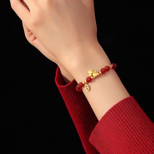 新年好礼【福启新岁❗️好运即达】马上有福红玛瑙手串新中式马年本命年串珠手链古法金萌马手饰。jc 商品图2