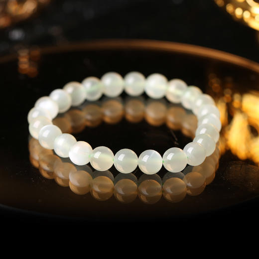 【祈愿吉品】「只此青绿」绿月光素圈手链 商品图0