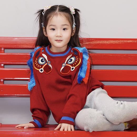 春节不打烊-新春拜年服-童装毛衣儿童男女童秋冬新款保暖国风好彩头毛衣NY100709 商品图1