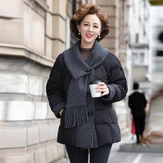 雀说妈妈冬装羽绒棉服贵夫人保暖外套秋冬季洋气棉袄女ALW9684 商品图0