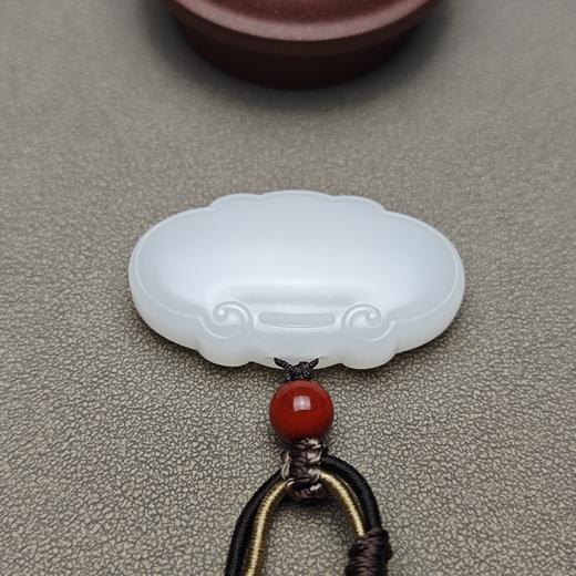 精品！新疆和田玉且末料羊脂玉大气如意平安锁 126-4 商品图3