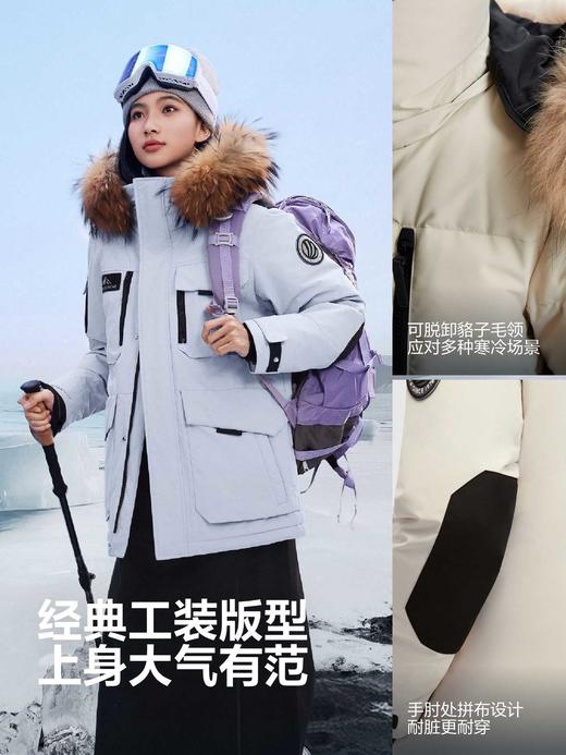 波司登极寒90鹅绒25冬新款羽绒服女男情侣款户外防风保暖工装毛领 商品图2