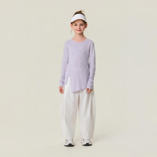 【吸湿速干】马克珍妮元气日常女童压褶速干阔腿裤2026年春装新款560251 商品图1