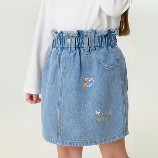 马克珍妮童话世界女童花苞牛仔半裙2026年春装新款560109 商品图3