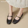 西遇玛丽珍鞋女2026春季新款黑色软底小皮鞋法式方头浅口平底单鞋V0166205 商品缩略图1