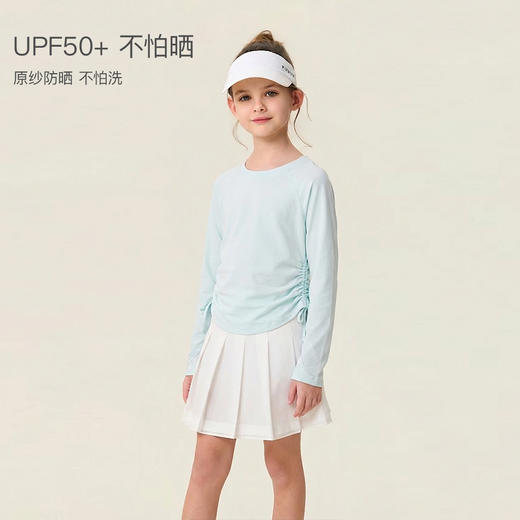 马克珍妮动感时髦女童防晒速干抽褶T恤2026年春装新款560230 商品图2
