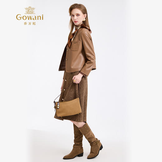 乔万尼新品复古格调小香风pu短款外套ED4B747 商品图3