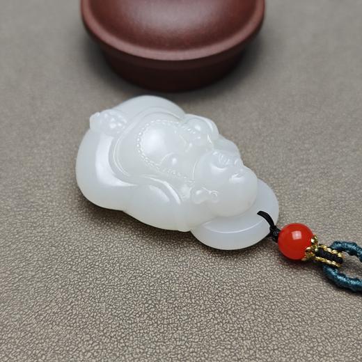 精品！新疆和田玉且末料羊脂玉饱满弥勒佛 126-3 商品图5