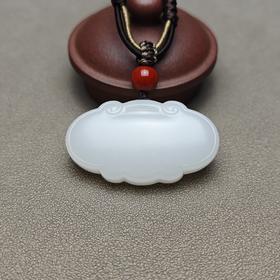 精品！新疆和田玉且末料羊脂玉大气如意平安锁 126-4